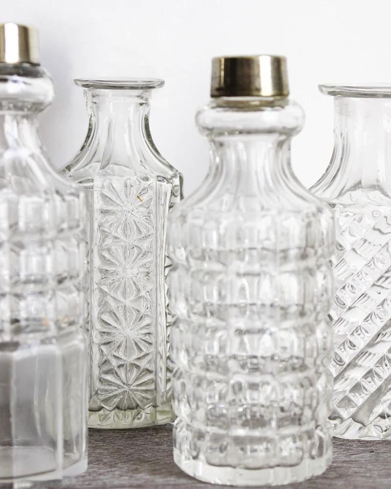 Pressed Glass Vintage Bottles