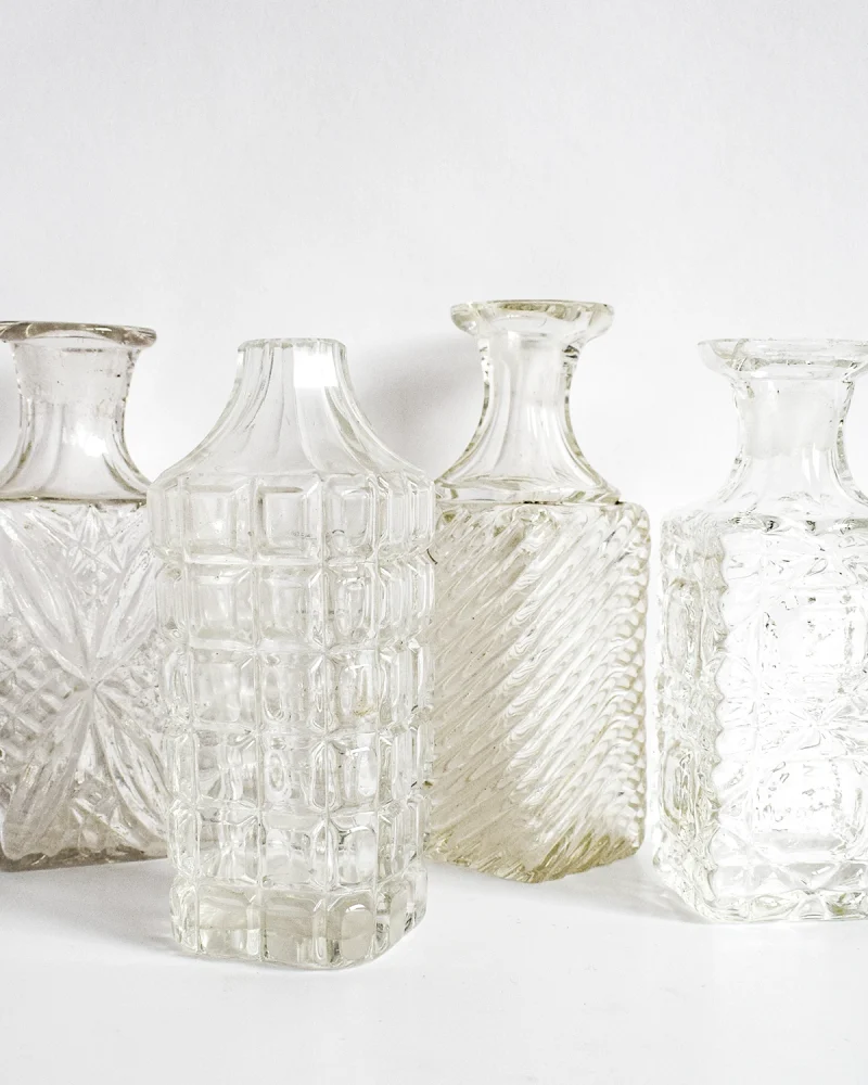 large pressed glass vintage diffuser bottles