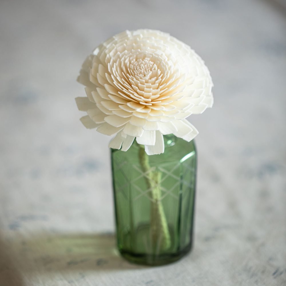 Chryanthemum Diffuser diffuser flower in vintage glass bottle