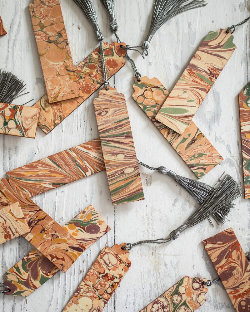 Marbled Gift Tag and Bookmark