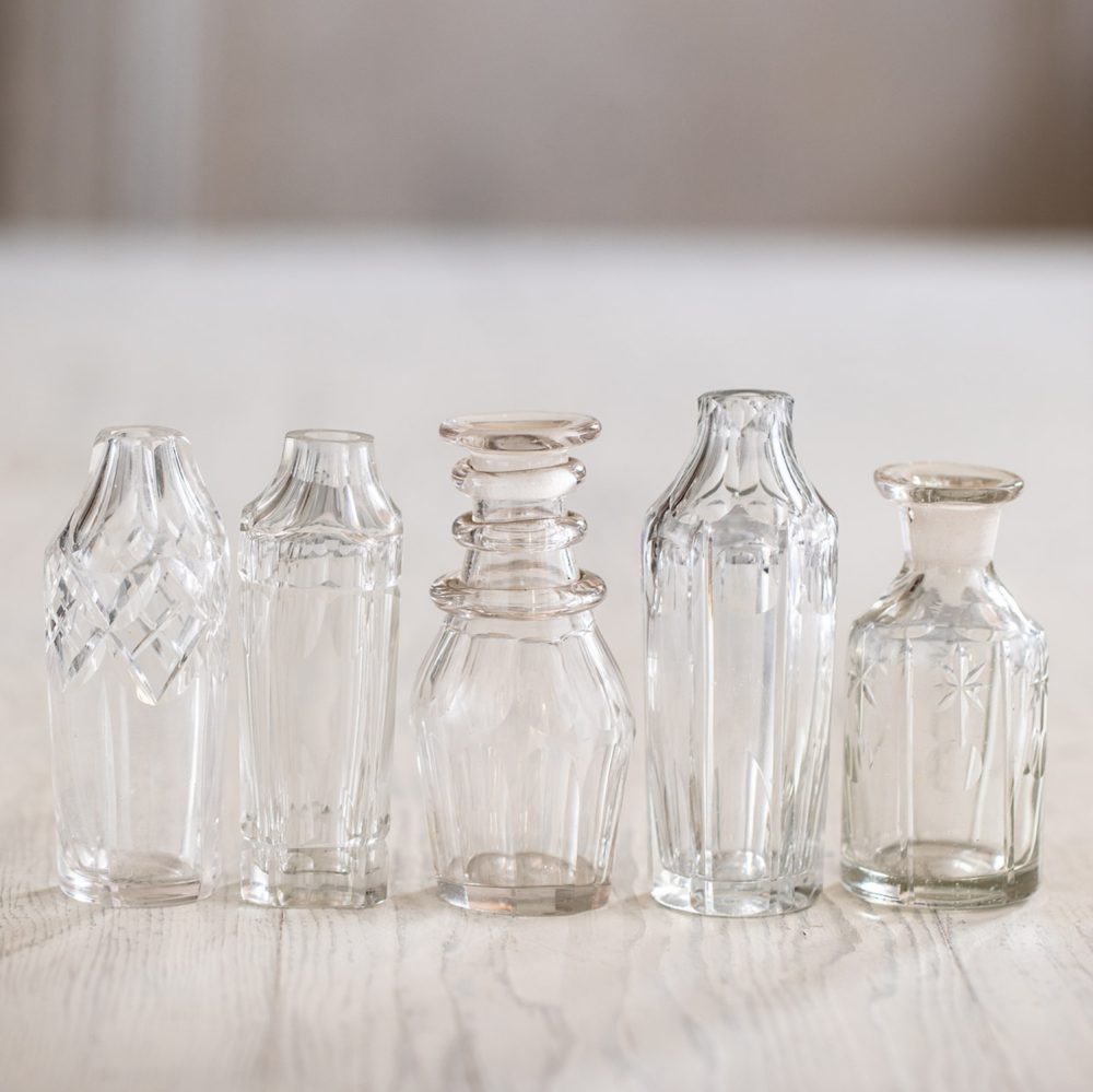 mini vintage glass bottles