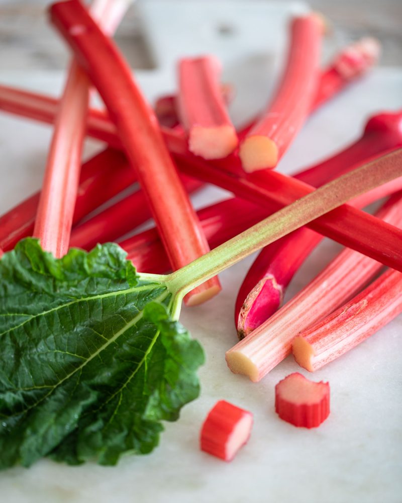 Fresh fruity rhubarb diffuser fragrance styled in a light kitchen setting