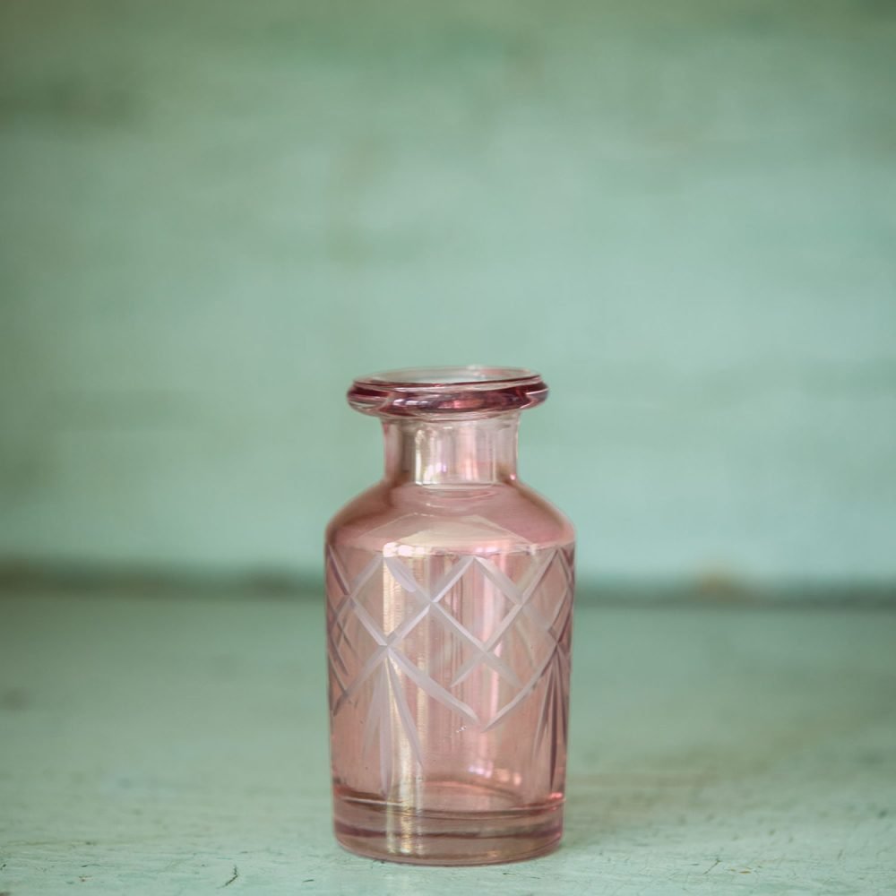 Vintage-Style Pink Glass Diffuser Bottle