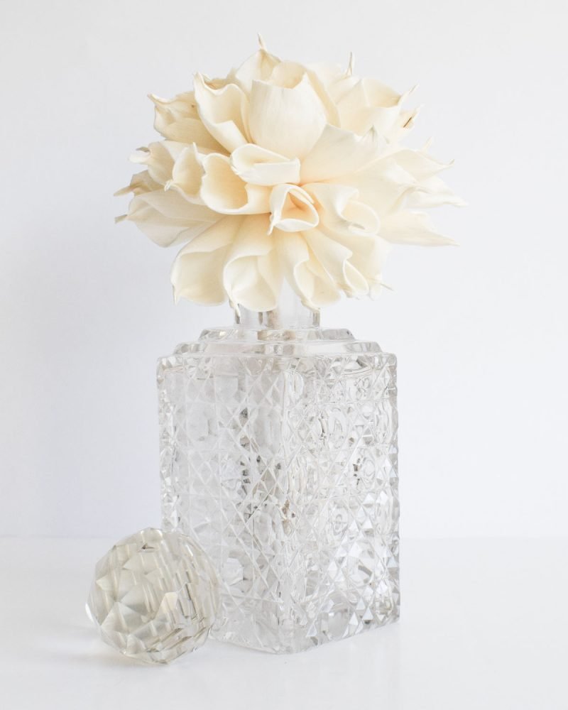 Victorian hobnail cut diffuser with large Dahlia flower